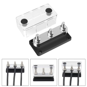 3/8" 3 Stud Power Distribution Block with CoverSuitable for Car RVs Truck Marine BoatsBus Bar Junction Block