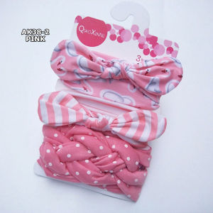 BANDANA BAYI ANAK PEREMPUAN 3in1 HEADBAND BABY BANDO MOTIF PITA FASHION KOREA IMPORT AK38 YARRA