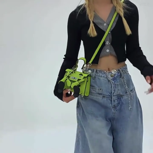 Stylish And Practical PU Handbag Japanese Inspired Smile Face Shoulder And Crossbody Bag Adjustable For Everyday Use