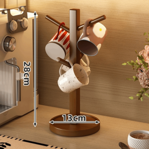 WFYW 4/6 Hooks Coffee Mug Holder Space Saving Tree Shape Decorative Cup Hanger Hanging Display Mug Hanging Display Rack Home Decor