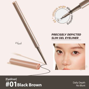 Judydoll Ultra Fine Eyeliner Slim Gel Smooth Waterproof Smudge-proof Long-lasting Brown Precision