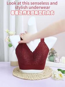 บราเซ็กซี่ขนาดใหญ่ บราบางเต็มคัพ ชุดชั้นในผู้หญิง บราไร้รอยต่อสำหรับผู้หญิง บราดันทรง ลูกไม้ สำหรับผู้หญิงอ้วน ขนาด CDEFG