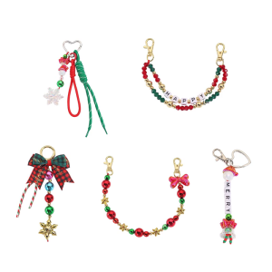 Holiday Themed Plastic Key Ring With Creative Santa Design Cute Christmas Key Holder For Bag Charm And Car Decors