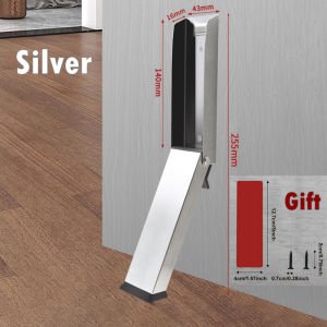 No Drill Door Stoppers For Bottom Door Holder Foot Control Stainless Steel Kick Down Door Stopper For Heavy Doors