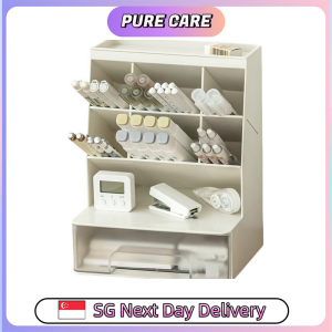 【Pure Care】 Slanted Pen Holder / Cosmetics Lipstick Holder/ Office Supplies Organizer /Large Capacity Storage Box
