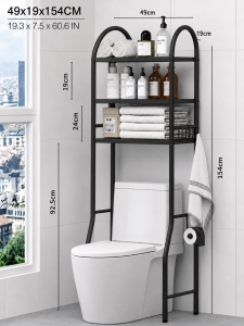 3-Tier Bathroom Space Saver Toilet Shelf CR Rack Floor storage Bathroom Toilet Storage Rack Shelving