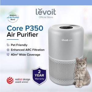 Levoit Core P350/Vital 100s/200s Air Purifier Pet Care Hair Allergies ARC Formula (40-88 m²/ 430-947 sqft) - CADR 187m³/h, Coverage Area 40m², Low Noise Level, True HEPA Filter
