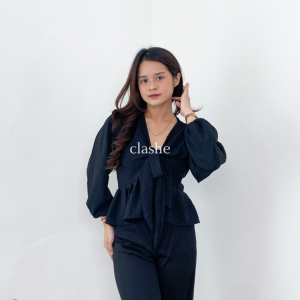 Becca Top Baju Blouse Wanita Atasan Lengan Panjang Uragiri Anti Lecek Korean Style Kekinian Terbaru Ootd by Clashe