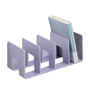 Acrylic Bookends for Shelf 4 Section Book End Magazine Stand Book Stoppers Space Saving Desk Book Magazine Organiser