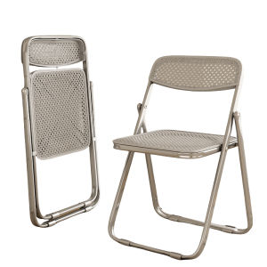【DAILY ESSENTIAL】 Minimalist Rattan Design Foldable Chair / Space - Saving / Office / Dining / Simple Outdoor Chair