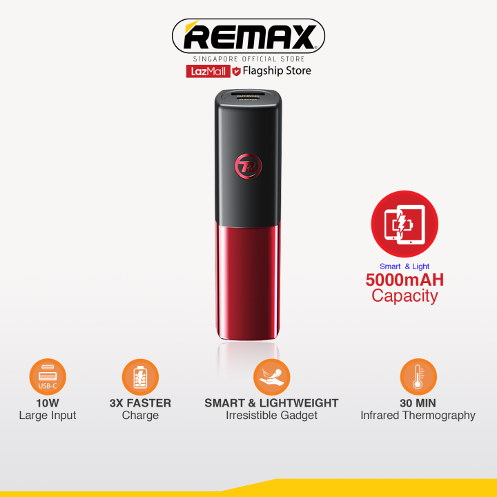 [Remax Energy] RPP-299 Lipmax Series 2A 5000mAH Lipstick Design Mini ...
