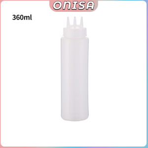 Ketchup Squeeze Bottle Plastic Condiment Squeeze Squirt Bottles with Scale 3 Hole Dispenser Seasoning Bottles