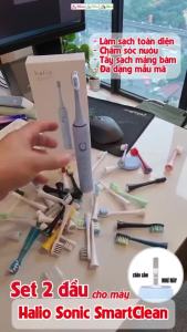 (PK Homi) Đầu thay thế Halio Sonic SmartClean Set 3 đầu bàn chải đánh răng điện Lông Mềm Cứng Vừa