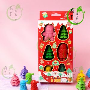 【Fast Delivery】New cartoon shaped crayons Colors Plastic Crayons for Kids Washable Crayons Painting Kit with Box Non-Toxic Easy to Hold Crayons for Toddlers Babies Coloring Art Supplies for Kids Christmas Birthday Gift