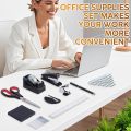 Stapler and Tape Dispenser Set, 11 in 1 Office Supplies Set, Black Desk Accessories with Staple Remover,, Ballpoint Pen, Clear Tape, and 1000pcs Staples. 