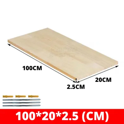 (THICKED VER) Natural Pine Wood 2.5CM Floating Wall Storage Decorated Display Shelves Beige Natural Wood Grain Knot