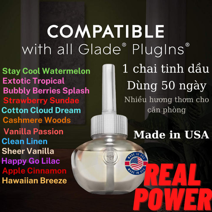 [Hàng Mỹ] Tách vỉ lẻ [1] chai Tinh Dầu Thơm Phòng Glade Scent Oils (nhiều hương thơm)