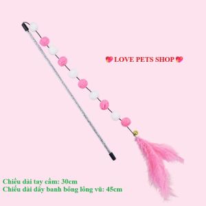 Đồ chơi cần câu Mèo nhiều banh bông -  Love Pets Shop