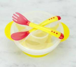 (📌มีคูปองส่งฟรี) ชุดชามสำหรับเด็ก ชามก้นดูด ชามข้าวเด็ก พร้อมฝาปิด ช้อนวัดอุณหภูมิได้ ช้อนเปลี่ยนสี มีทั้งแบบเซ็ตและแบบแยก