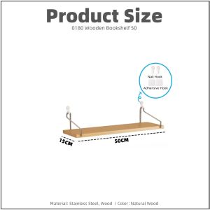 【i.Rumah】Hanging Wall Shelves Rope Swing Wooden Rack Floating Wall Platform Shelf Wall Rack Deco