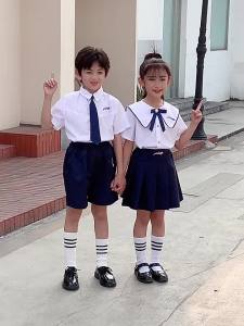 New Kindergarten Suit Polyester Cotton Primary and Secondary School Students Chorus Clothing Childrens British Style School Uniform Business Attire Recitation Performance Clothes
