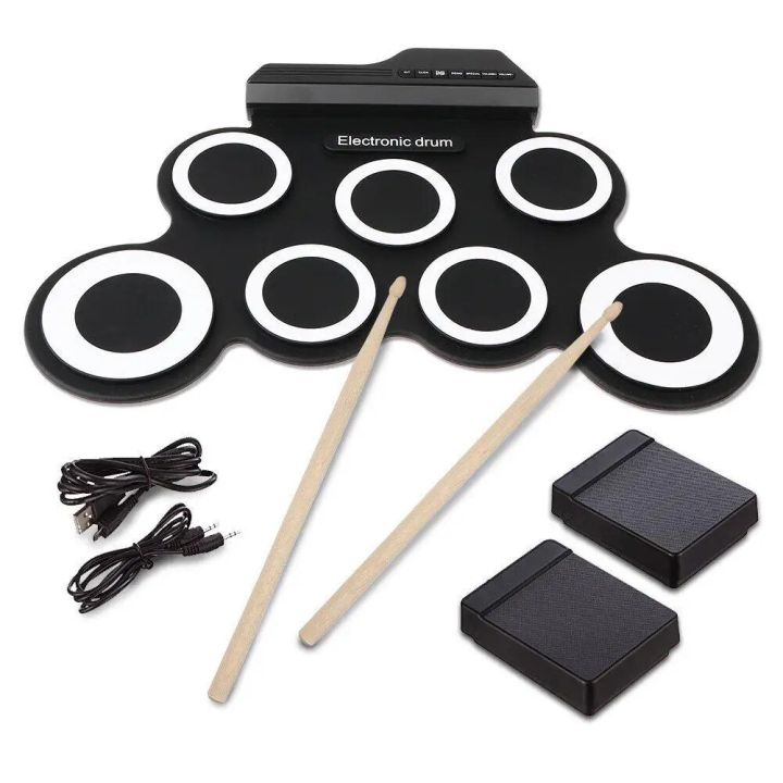 Folding Silicone Hand Roll USB Electronic Drum Portable Practice Drums