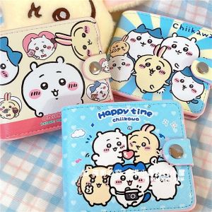Cartoon PU Leather Wallet Chiikawa Anime Kawaii Hachiware Usagi Casual Short Wallets Cute Card Holder Coin Purse