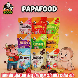 COMBO 9 VỊ BÁNH ĂN DẶM PAPAFOOD PAPAPUFFS - 100% Ngũ Cốc Hữu Cơ - CHO BÉ DỊ ỨNG ĐẠM SỮA BÒ & CHÀM SỮA - Gói 30G