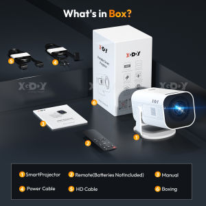 XGODY Gimbal M1 Smart Projector 720P 200 Ansi Lumens WiFi6 Bluetooth 5.0 Cost-effective compact projector