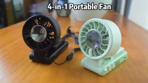 4-IN-1 Portable 360° Rotatable Handheld Fan with lce Cooler Rechargeable Personal Fan with Clip