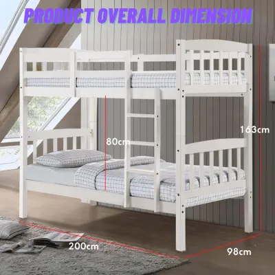 MUSE Design MANDY Double Decker Single Over Queen Trio Bunk Bed-2 colors