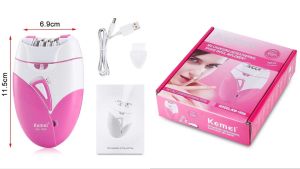 Kemei KM189A เครื่องถอนขนไร้สาย โกนขนรักแร้ ขนแขนขา ชาร์จไฟผ่าน USB