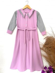 BAJU GAMIS DRESS ANAK SERINA BAHAN CRINKLE L XL XXL