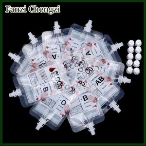 Fanzi 10x Halloween Cosplay Drink Bags Blood Pouch Props Zombie Beverage Drink Bags