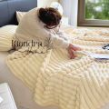 Kiandra Home - Wide Ribbed Velvet Fleece Blanket  Super Soft Fluffy | Double Queen and King Size Thick Blanket | Kumot na Malambot Microfiber. 