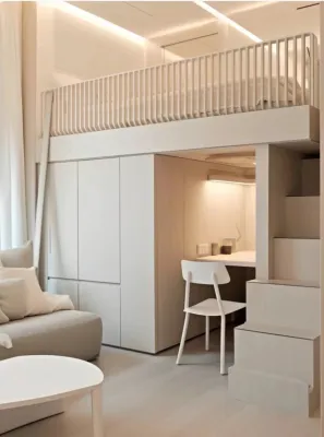 【SG Local Contractor】【Custom Furniture】Customized Loft Bed with Storage Staircase &Study table & Wardrobe（DZ008）