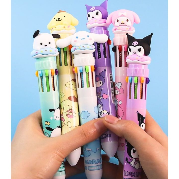 PULPEN SANRIO 10 WARNA TEKAN / BALLPOINT CINNAMOROLL MELODY KUROMI 10 ...