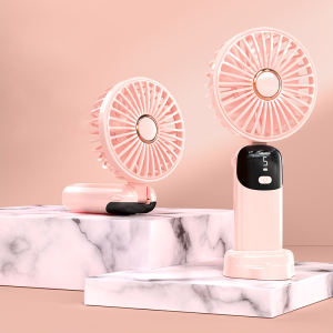 10000mAh PortableFan USB Rechargeable 5-speed Adjustable Cooling Fan with Display Handheld Fan
