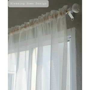 BS HOME ผ้าโปร่งกรองแสง แบบสอดราง เนื้อผ้าทอละเอียด กรองแสงได้ดี มินิมอลสไตล์  มีสองสีให้เลือก