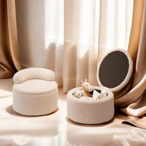 Nordic Cream Velvet Single Sofa Chair Modern Lazy Curve U-Shaped Armchair for Living Room or Bedroom