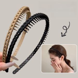 HABELYI E Kết cấu mờ Băng đô chống trượt Răng Chống Trượt Thiết kế có răng cưa Băng đô phủ sương Phụ kiện tóc Sóng đa sắc Băng đô Phụ Kiện Tóc Dự Tiệc