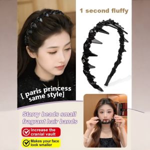 🌟New Starry Headband Light Luxury Temperament Chanel Style Handmade Beaded Headband Front and Back繁星串珠小香风发箍