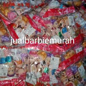 (boneka kecil / bahan karet) PROMO BERBIE KELLY ISI 4 // ANAK BERBIE COD (bayar di tempat)