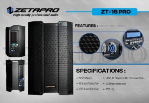 Speaker Aktif Zetapro 15 Inch ZT 15 PRO / ZT15PRO 500 Watt Original