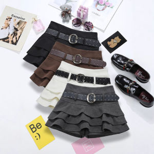 COD American Spice Girl woolen short skirt winter womens clothing design sense ruffle leaf edge anti-light niche cake skirt wholesale 97572026 new product