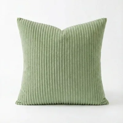 LUAN300603 45x45 Size Cushion Cover Solid Color Striped Corduroy Plushie Pillowcase Classic Zipper Closure Throw Pillow Cover Sofa Decor