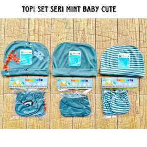 3set/12pc Sarung Tangan dan Kaki bayi Newborn SNI seri mint babycute
