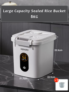 JustLiving 1PC 5/10/15/25kg Rice Container Transparent Bucket Rice Barrel Rice Grain Storage Box Large Capacity Airtight Rice Bucket Household Miscellaneous Grain Storage Box Food Rice Boxes Flour Storage Tanks