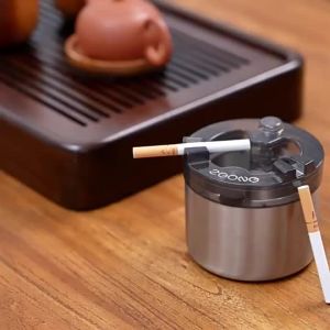 【Ship in 24H】New Product Office Desktop Ashtray with Water Tank Automatic Extinguish Smoke Anti-Flying Ash House