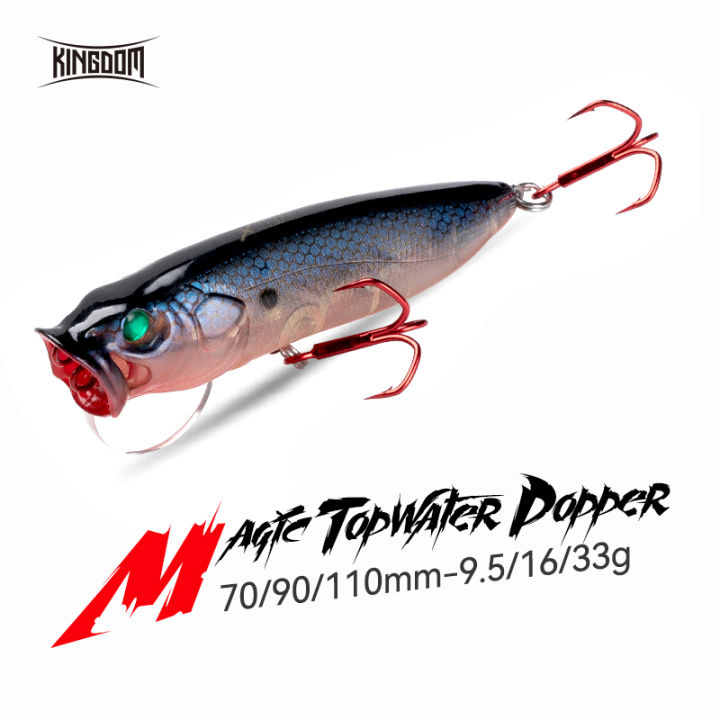 Kingdom Fishing Lure Floating Popper 70mm/9.5g 110mm/33g Bass Bait